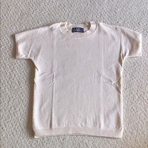 Belati Cream Short Sleeve Knit Sweater